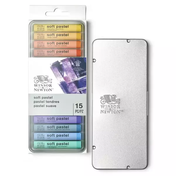 W&N Set Tin Soft Pastel Stick Tin x 15 Large soft pastel tin