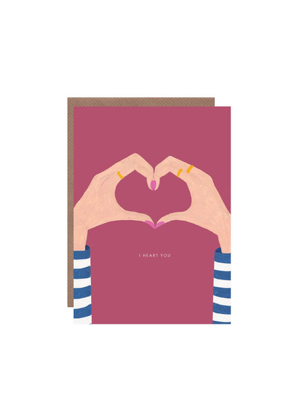 I Heart You Card Large heart hands