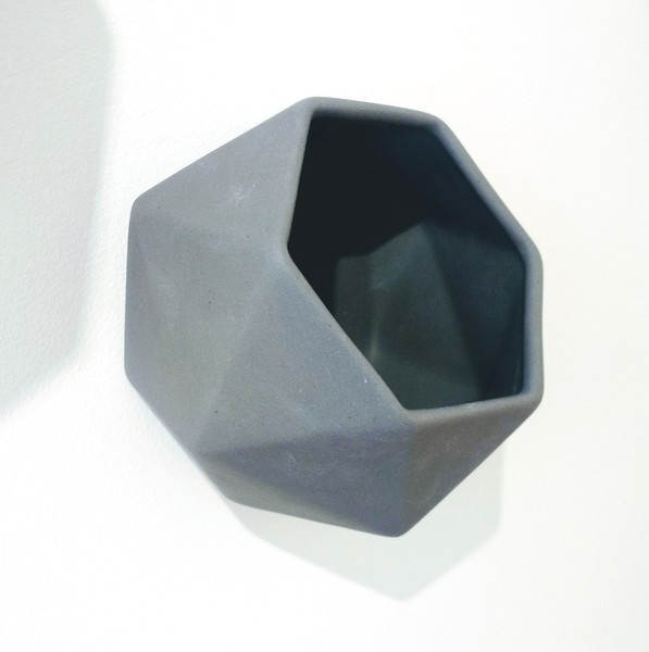 Grey Wall Mounted Hexagon Plant Pot Large hexagon wallpot jacklaverick grey