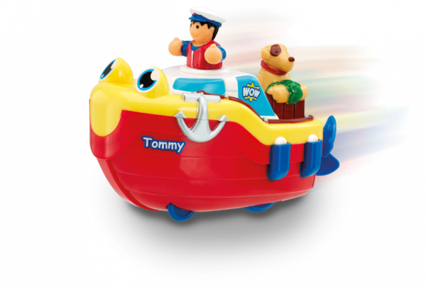 Wow Tommy Tug Boat Large tommy tug boat bath toy wind up use in bath and on the floor wow toys preschool plastic safe no batteries toy fun junction toys crieff perth perthshire scotland