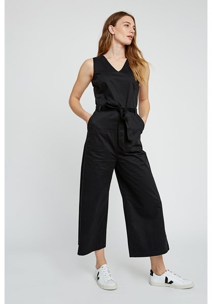 Judie Jumpsuit in Black Tencel Large v344uw.bk1 406