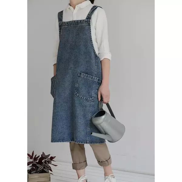 Large gohobi apron denim dark