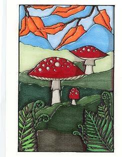 Large flic doodles stained glass fly agaric