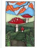 Small flic doodles stained glass fly agaric