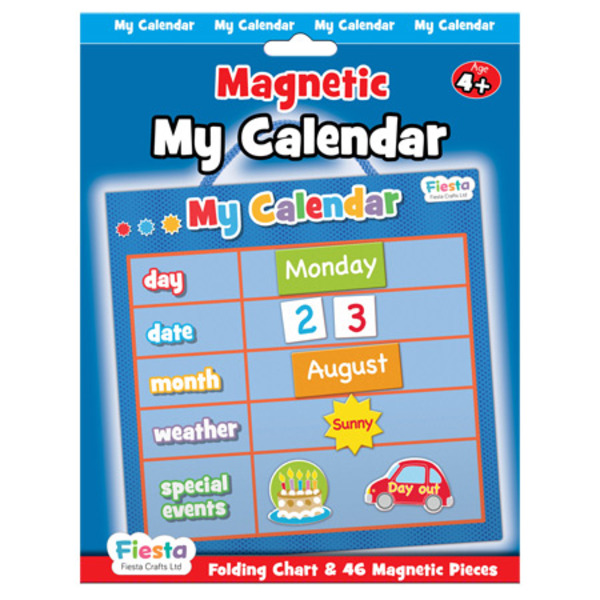 Magnetic My Calendar Blue, small Large fiesta crafts magnetic calander date weather and special event magnets blue