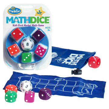 ThinkFun MathDice Junior Large thinkfun math dice junior jr game mental mathematics for 6 six and up