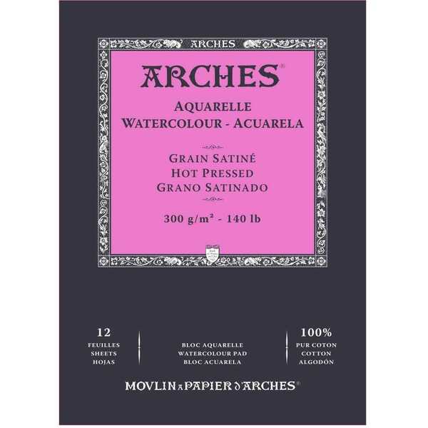 Large arches watercolour gummed pad hot pressed