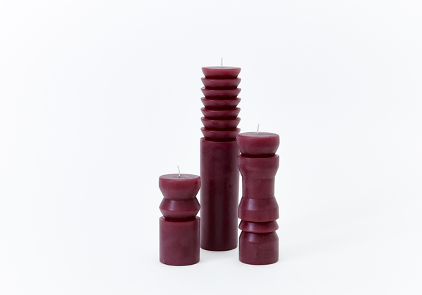 Totem Candle in Plum (Small) Large totemcandles plum group silo 01 grtcpl