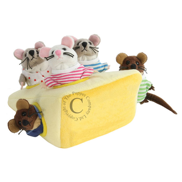 Hide-Away Mice in Cheese Large fun junction toy shop crieff perth perthshire scotland puppet company co hide away puppet mouse finger puppets with cheese hideaway hide and seek