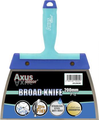 Axus Soft Grip Stainless Steel Broad Knife 8" (200mm) Large axu bk200