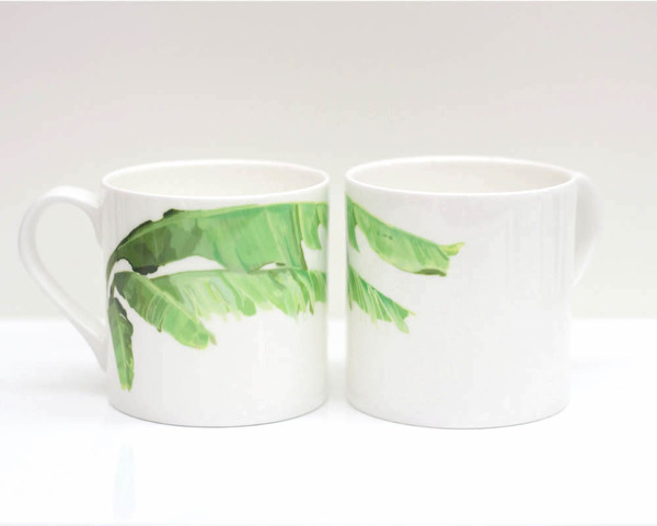 Banana Leaf Bone China Mug Large bananaleaf pair mug