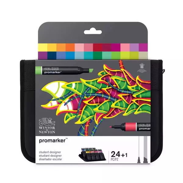 W&N Set Promarker Wallet Student Designer x 24 Large 24 student designer