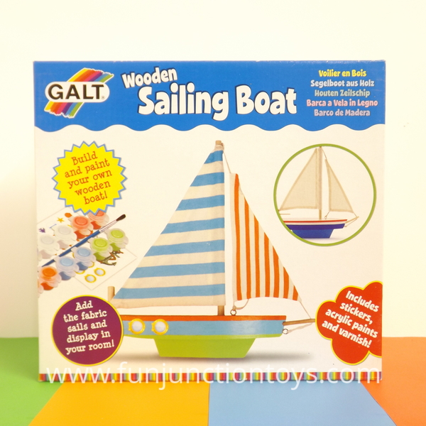 Galt, Wooden Sailing Boat Kit Large glt ck wooden sailing boat paint your own sail boat for age 6 six and up 3 three and up with supervision w