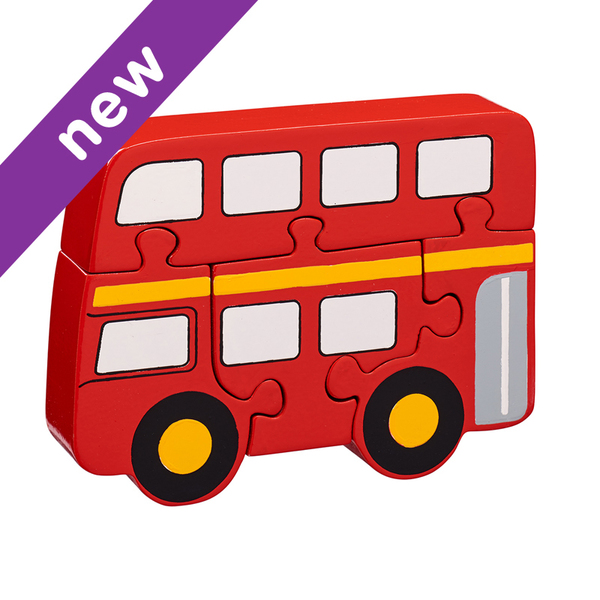 Fair Trade Bus Jigsaw Large bus jigsaw puzzle lanka kade fair trade toy toys wooden wood natural fun junction toy shop stop store crieff perth perthshire scotland