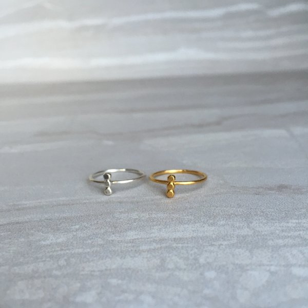 Midi Tri Dot Ring in Silver Large tri dot rings