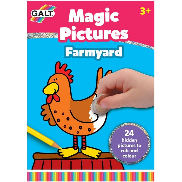 Galt, Magic Pictures Farmyard Large fun junction galt 12 colouring coin rub friction magic picture pictures