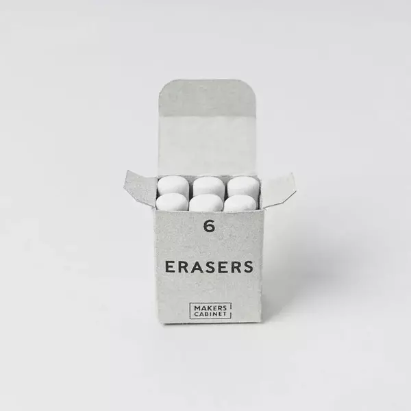 Large makers cabinet ferrule erasers pack of 6 box