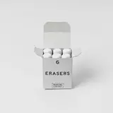 Small makers cabinet ferrule erasers pack of 6 box