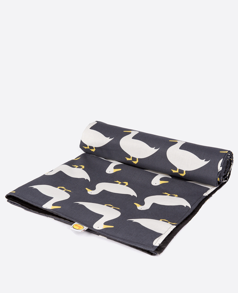 Waddling Ducks Picnic Blanket Large anorak waddling ducks picnic blanket unrolling