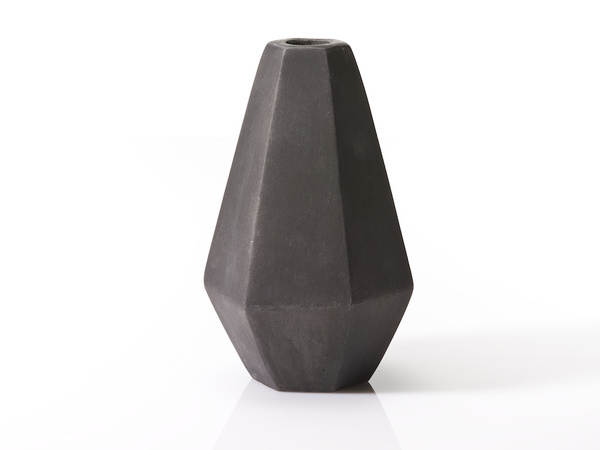 Tall Concrete Diamond Candleholder in Black Large concrete candleholder blackkorridor blink falmouth