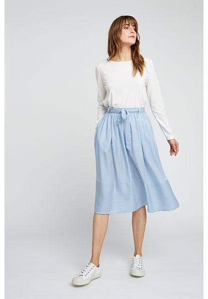 Blue Stripe Cotton Gemma Skirt Large v345uw.bl1 1037