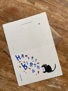 Large happy birthday cat