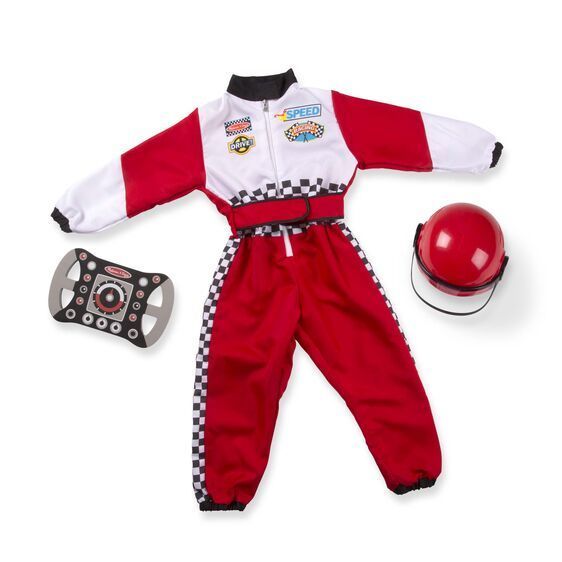 Race Car Driver Costume Large toy scotland melissa doug dress up costume pretend play race car driver helmet steering wheel