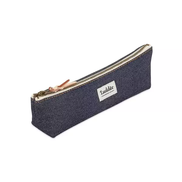 Luddite Boat Pen Case Large W19 x H7 × D5cm Okayama Denim Large luddite okayama denim pencil case left side front
