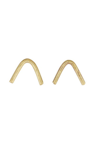 Chevron Earrings in Brass Large chevron earrings