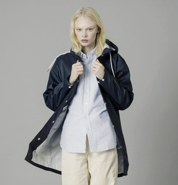Navy Wings Long Rain Jacket Large navy wings tretorn long