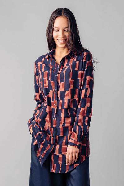 Arraia Shirt by SKFK Large shirt lyocell arraia skfk 1 wsh00297 p9 ofb