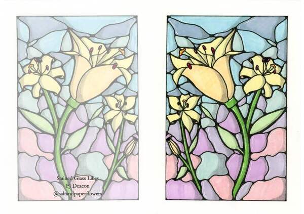 Large flic doodles stained glass lillies