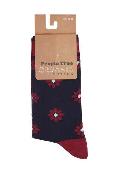 Daisy Red Patterned Box of Socks Large w909ux.nyx