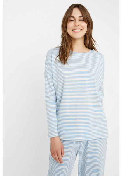 Blue Stripe Long Sleeve Pyjama Top Large w217ux.blx 0012 1