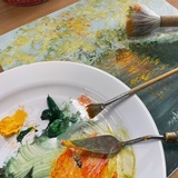 Small mandy mcallen acrylic painting