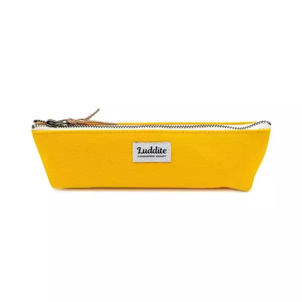 Large luddite yellow pencil case front