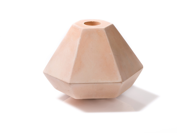 Short Concrete Diamond Candleholder in Coral Large concrete candle holder coralkorridor blink falmouth