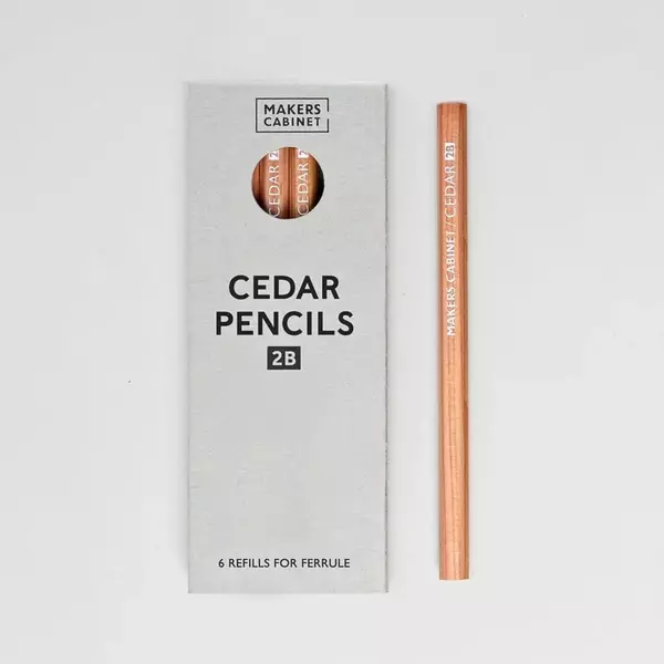 Large makers cabinet ferrule cedar pencils 2b packaging