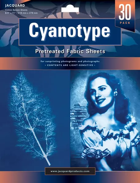 Jacquard Cyanotype Fabric Sheets 21.59 x 27.94cm x 10 Large cyanotype sheets