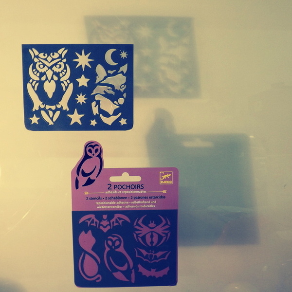 Djeco Mini Stencils Night Large djeco pocket money plastic reusable adhesive stencils owl wolf