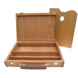 Small wooden sketch box with palette