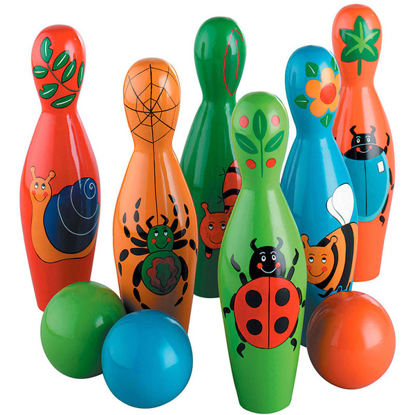 Lanka Kade Skittles Minibeasts Large wooden skittles minibeasts bugs spiders colourful bowling lanka kade fair trade toy toys wooden wood natural fun junction toy shop stop store crieff perth perthshire scotland 2