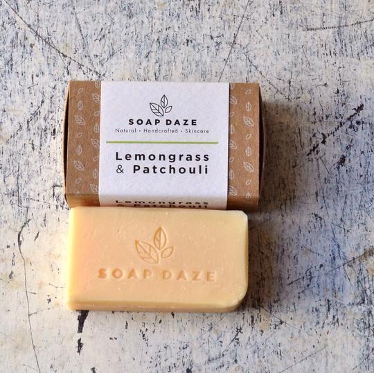 Soap Daze - Lemongrass and Patchouli Natural Soap Large lemongrass and patchouli handmade vegan natural soap 540x