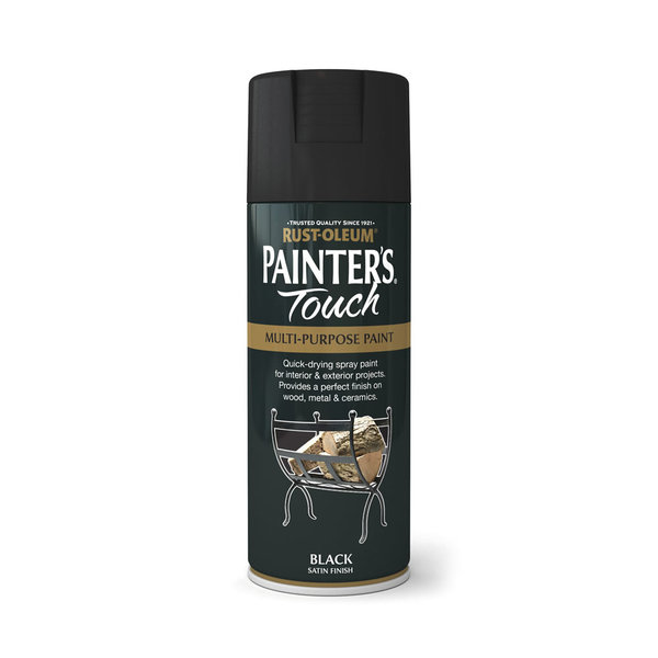 Rust-oleum Painters Touch Black Satin 400ml Large satin black