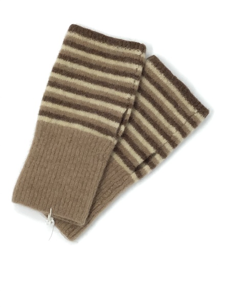 BFa235 felted wool fingerless mitts in cream, brown and camel stripe Large 062965a8 c60f 4fc4 b8c0 4e33e42aa4b9