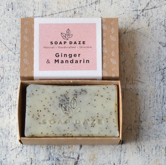Soap Daze - Ginger and Mandarin Natural Soap Large ginger mandarin handmade vegan natural soap 540x