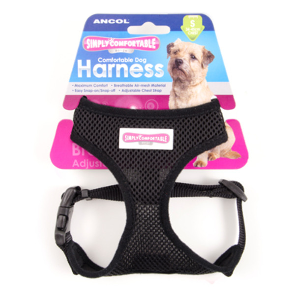Ancol Dog Harness Black Small Large ancolmeshblack