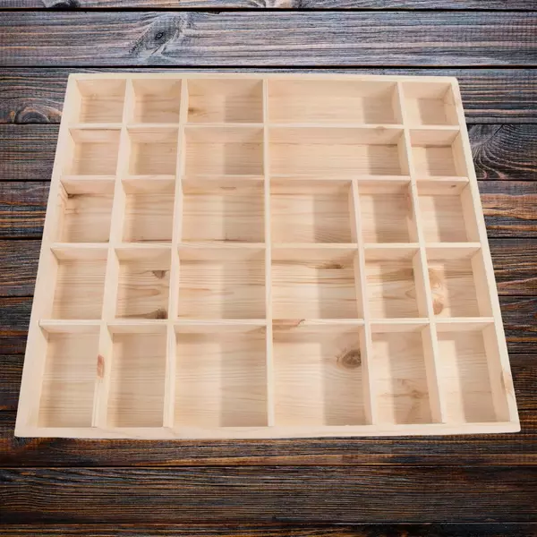 Large wooden letterpress tray