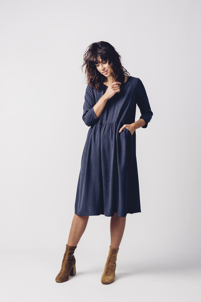 Maritxu Navy Dress by SKFK Large maritxu navy dress skfk