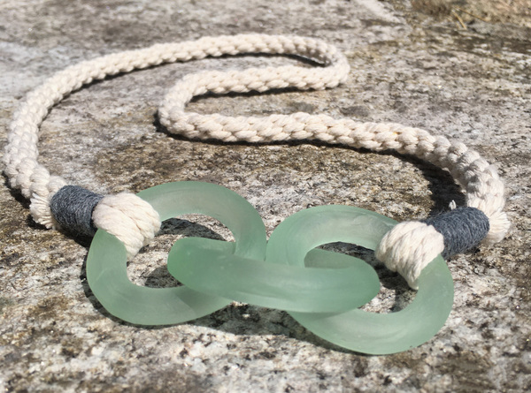 Amy Whittingham - Mooring necklace with natural hand woven rope Large am 7 whittingham a. overhead cotton lagoon mooring necklace small file
